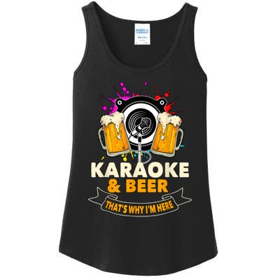 Karaoke And Beer That's Why I'm Here Karaoke Singer Karaoke Ladies Essential Tank