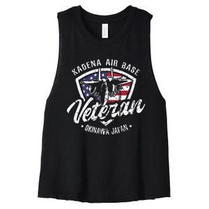 Kadena Air Base Veteran USAF Okinawa Japan Women's Racerback Cropped Tank