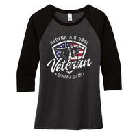 Kadena Air Base Veteran USAF Okinawa Japan Women's Tri-Blend 3/4-Sleeve Raglan Shirt