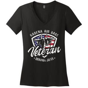 Kadena Air Base Veteran USAF Okinawa Japan Women's V-Neck T-Shirt