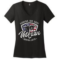 Kadena Air Base Veteran USAF Okinawa Japan Women's V-Neck T-Shirt