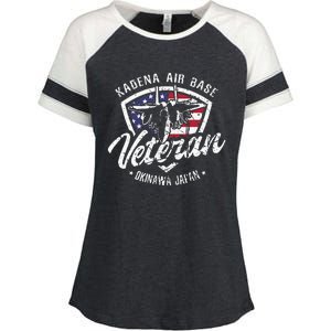 Kadena Air Base Veteran USAF Okinawa Japan Enza Ladies Jersey Colorblock Tee