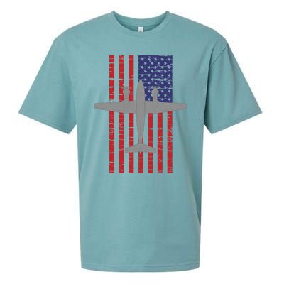 King Air B200 Airplane Pilot American Flag Funny Gift Sueded Cloud Jersey T-Shirt