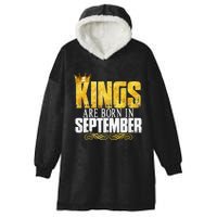 Kings Are Born In September Birthday Gifts Hooded Wearable Blanket