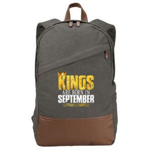 Kings Are Born In September Birthday Gifts Cotton Canvas Backpack