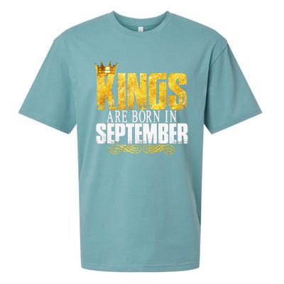 Kings Are Born In September Birthday Gifts Sueded Cloud Jersey T-Shirt