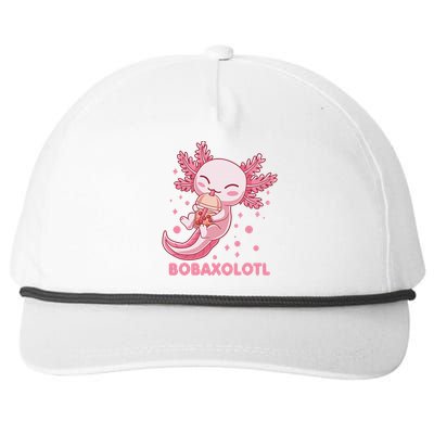 Kawaii Axolotl Bobaxolotl Boba Tea Bubble Milk Anime  Snapback Five-Panel Rope Hat