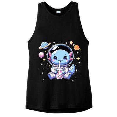Kawaii Axolotl Bubble Tea Boba Tea Astronaut Space Axolotl Ladies PosiCharge Tri-Blend Wicking Tank