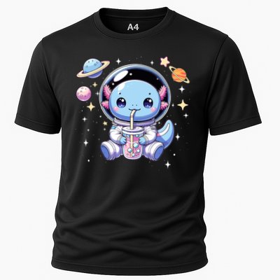 Kawaii Axolotl Bubble Tea Boba Tea Astronaut Space Axolotl Cooling Performance Crew T-Shirt