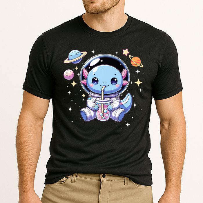 Kawaii Axolotl Bubble Tea Boba Tea Astronaut Space Axolotl Cooling Performance Crew T-Shirt