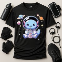 Kawaii Axolotl Bubble Tea Boba Tea Astronaut Space Axolotl Cooling Performance Crew T-Shirt