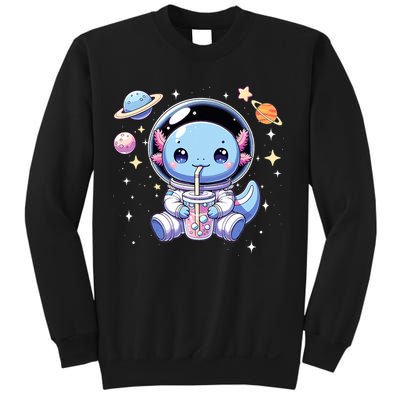 Kawaii Axolotl Bubble Tea Boba Tea Astronaut Space Axolotl Sweatshirt