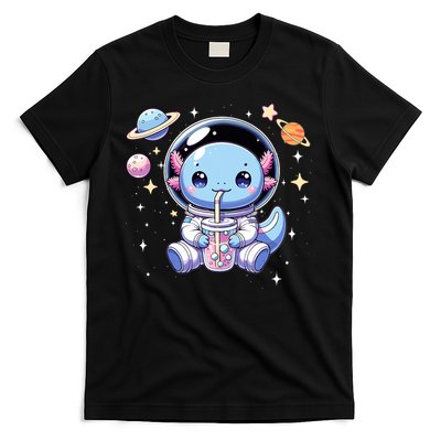 Kawaii Axolotl Bubble Tea Boba Tea Astronaut Space Axolotl T-Shirt