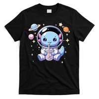 Kawaii Axolotl Bubble Tea Boba Tea Astronaut Space Axolotl T-Shirt