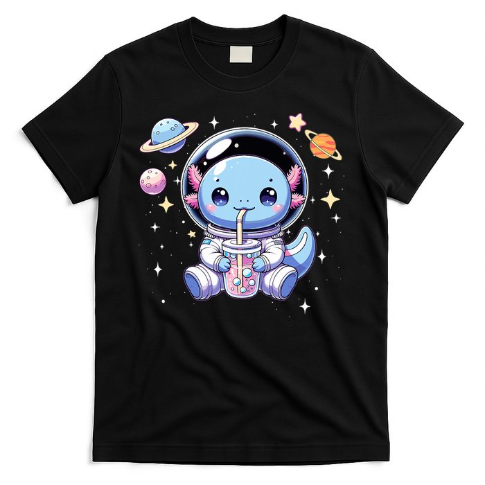 Kawaii Axolotl Bubble Tea Boba Tea Astronaut Space Axolotl T-Shirt