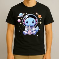 Kawaii Axolotl Bubble Tea Boba Tea Astronaut Space Axolotl T-Shirt