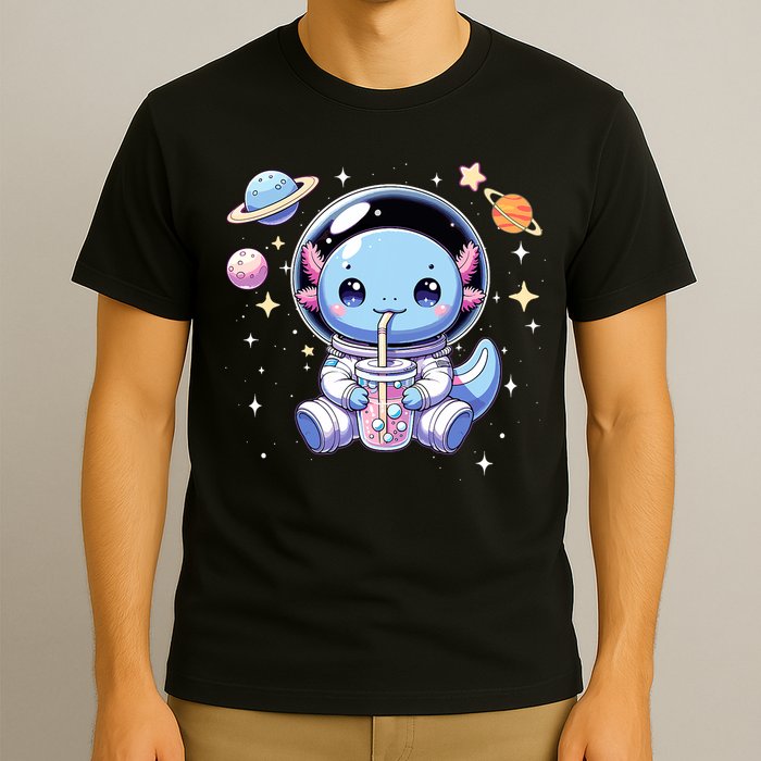 Kawaii Axolotl Bubble Tea Boba Tea Astronaut Space Axolotl T-Shirt