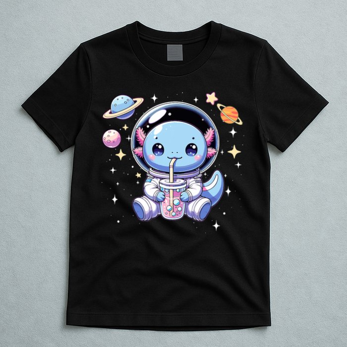 Kawaii Axolotl Bubble Tea Boba Tea Astronaut Space Axolotl T-Shirt