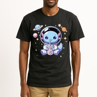 Kawaii Axolotl Bubble Tea Boba Tea Astronaut Space Axolotl Tall T-Shirt