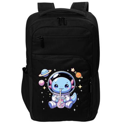 Kawaii Axolotl Bubble Tea Boba Tea Astronaut Space Axolotl Impact Tech Backpack