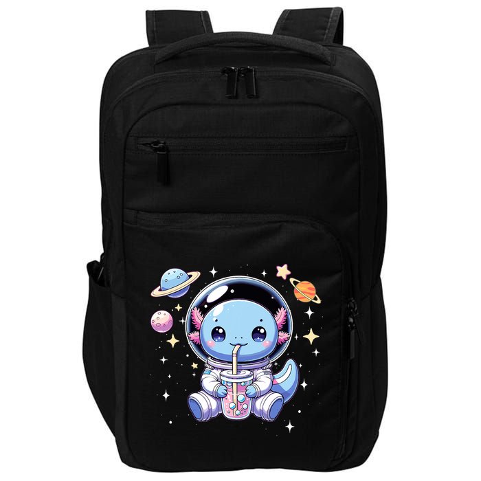 Kawaii Axolotl Bubble Tea Boba Tea Astronaut Space Axolotl Impact Tech Backpack