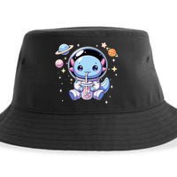 Kawaii Axolotl Bubble Tea Boba Tea Astronaut Space Axolotl Sustainable Bucket Hat