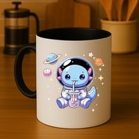 Kawaii Axolotl Bubble Tea Boba Tea Astronaut Space Axolotl Mug