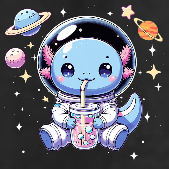 Kawaii Axolotl Bubble Tea Boba Tea Astronaut Space Axolotl 11oz C Handle Ceramic Mug