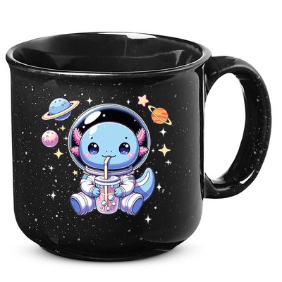 Kawaii Axolotl Bubble Tea Boba Tea Astronaut Space Axolotl 15oz Campfire Ceramic Mug
