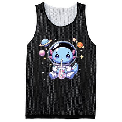 Kawaii Axolotl Bubble Tea Boba Tea Astronaut Space Axolotl Mesh Reversible Basketball Jersey Tank