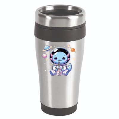Kawaii Axolotl Bubble Tea Boba Tea Astronaut Space Axolotl 16oz Travel Tumbler
