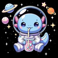 Kawaii Axolotl Bubble Tea Boba Tea Astronaut Space Axolotl Youth Performance Sprint T-Shirt