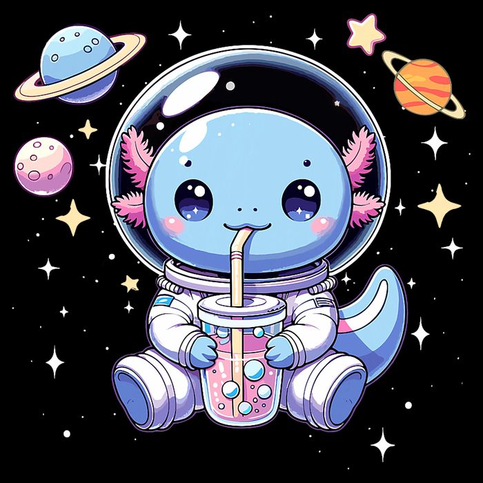 Kawaii Axolotl Bubble Tea Boba Tea Astronaut Space Axolotl Youth Performance Sprint T-Shirt