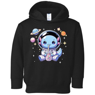 Kawaii Axolotl Bubble Tea Boba Tea Astronaut Space Axolotl Toddler Hoodie