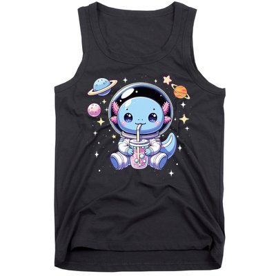 Kawaii Axolotl Bubble Tea Boba Tea Astronaut Space Axolotl Tank Top