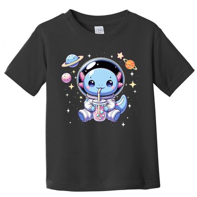 Kawaii Axolotl Bubble Tea Boba Tea Astronaut Space Axolotl Toddler T-Shirt