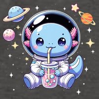 Kawaii Axolotl Bubble Tea Boba Tea Astronaut Space Axolotl Vector Backpack