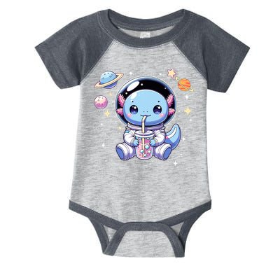 Kawaii Axolotl Bubble Tea Boba Tea Astronaut Space Axolotl Infant Baby Jersey Bodysuit