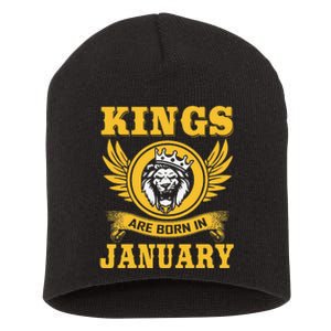 Kings Are Born In January Birthday Gift Short Acrylic Beanie