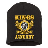 Kings Are Born In January Birthday Gift Short Acrylic Beanie