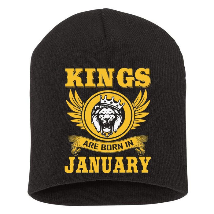 Kings Are Born In January Birthday Gift Short Acrylic Beanie