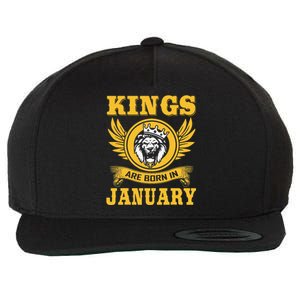 Kings Are Born In January Birthday Gift Wool Snapback Cap