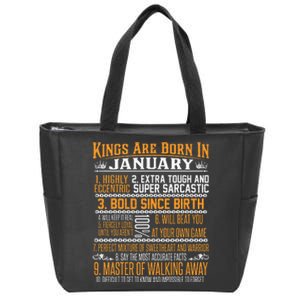 Kings Are Born In January January Birthday Zip Tote Bag