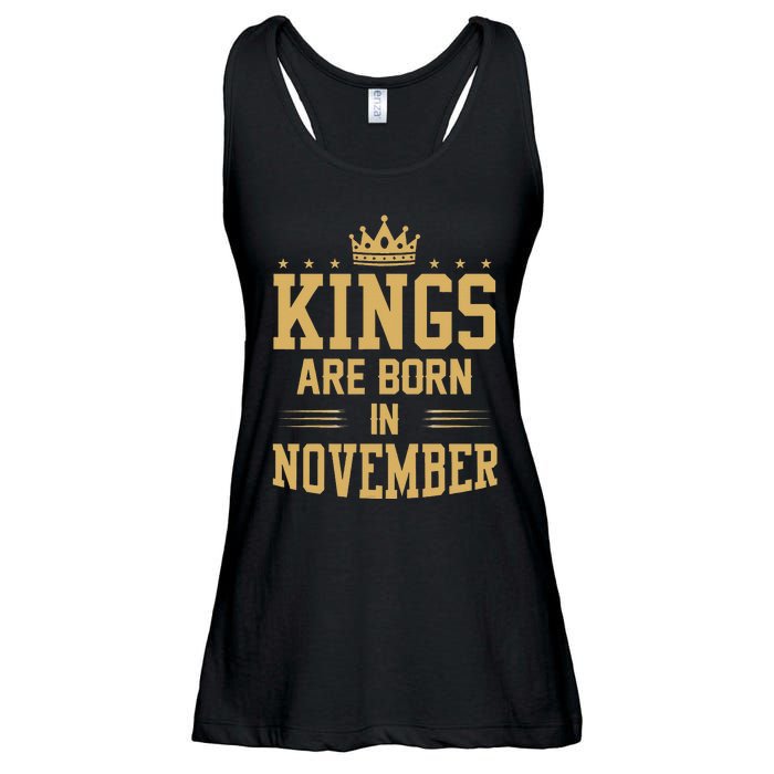 Kings Are Born In November Best Birthday Gift Ladies Essential Flowy Tank