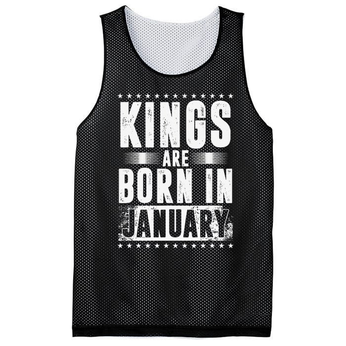 Kings Are Born In January Zodiac Sign Capricorn Month Gift Mesh Reversible Basketball Jersey Tank