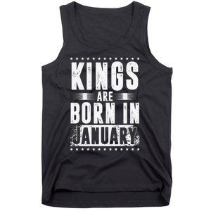 Kings Are Born In January Zodiac Sign Capricorn Month Gift Tank Top