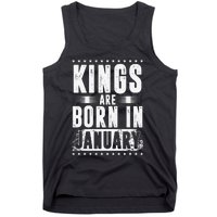 Kings Are Born In January Zodiac Sign Capricorn Month Gift Tank Top