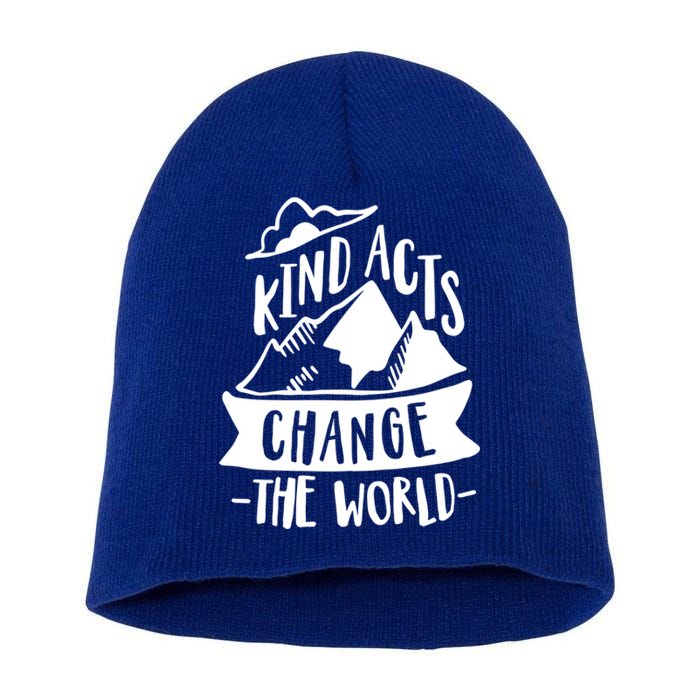 Kind Acts Change The World Anti Bullying Week Unity Day Gift Short Acrylic Beanie