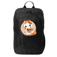 Kawaii Anime Cat Eating Ra Noodles Cute Cat Japanese Neko City Backpack