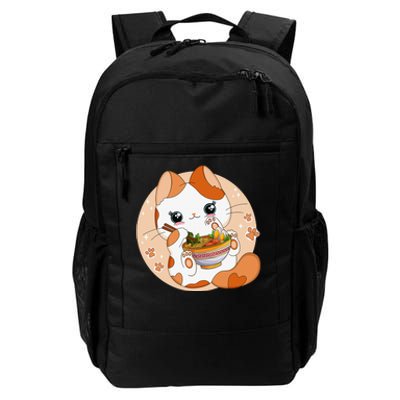 Kawaii Anime Cat Eating Ra Noodles Cute Cat Japanese Neko Daily Commute Backpack